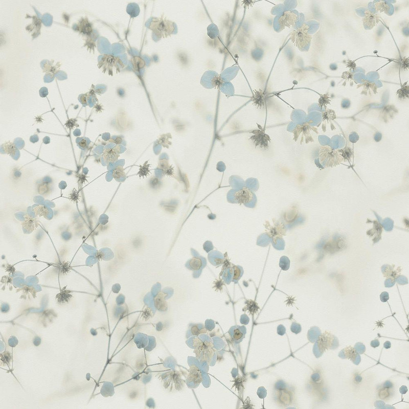 Galerie Delicate Buttercup Motif Wallpaper - BW51038 - Cream / Blue / Grey