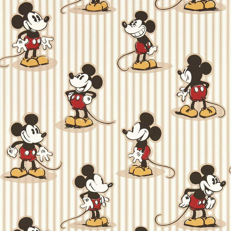 Sanderson Mickey Stripe Wallpaper - 217273 - Peanut