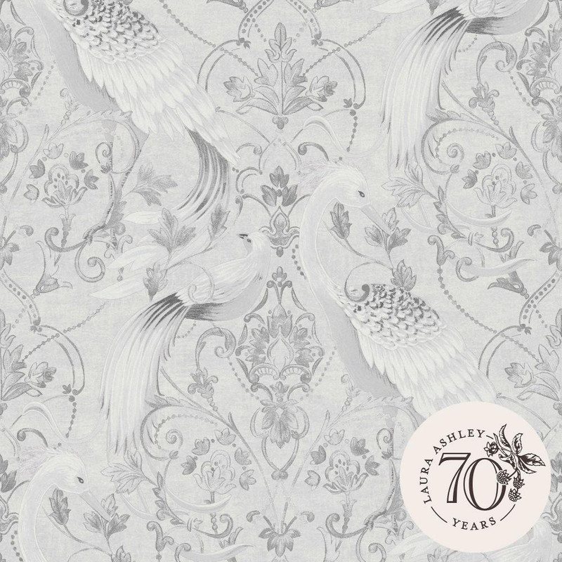 Laura Ashley Tregaron Wallpaper - 119868 - Silver