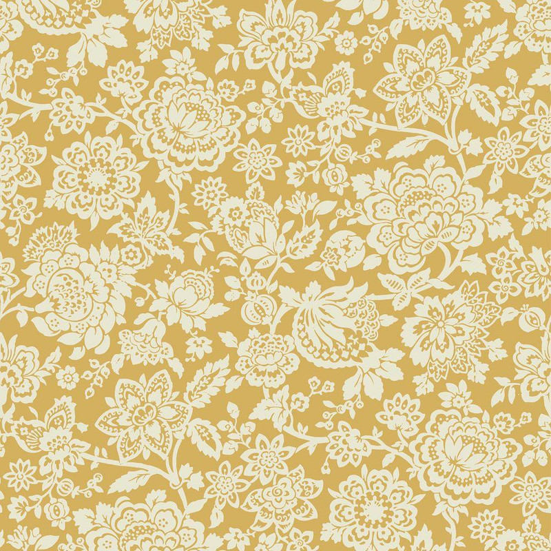 Laura Ashley Trailing Laurissa Wallpaper - 121072 - Pale Ochre Yellow