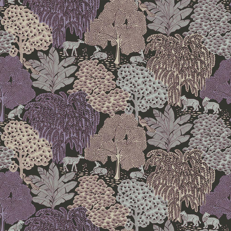 Laura Ashley Garwood Grove Wallpaper - 121087 - Violet Grey