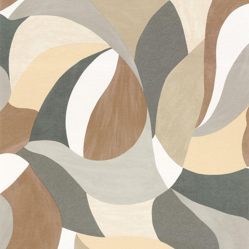 Casamance Mandorla Wallpaper - 76200100 - Sable / Gris Cendre