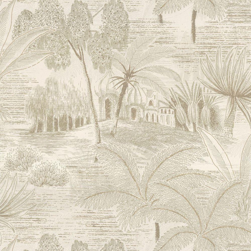 Casamance Baharia Wallpaper - 76140814 - Blanc / Dore