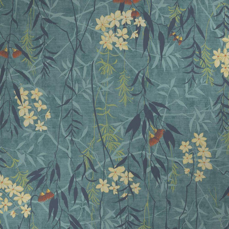 Graham & Brown Obassia Silk Wallpaper - 120612 - Teal