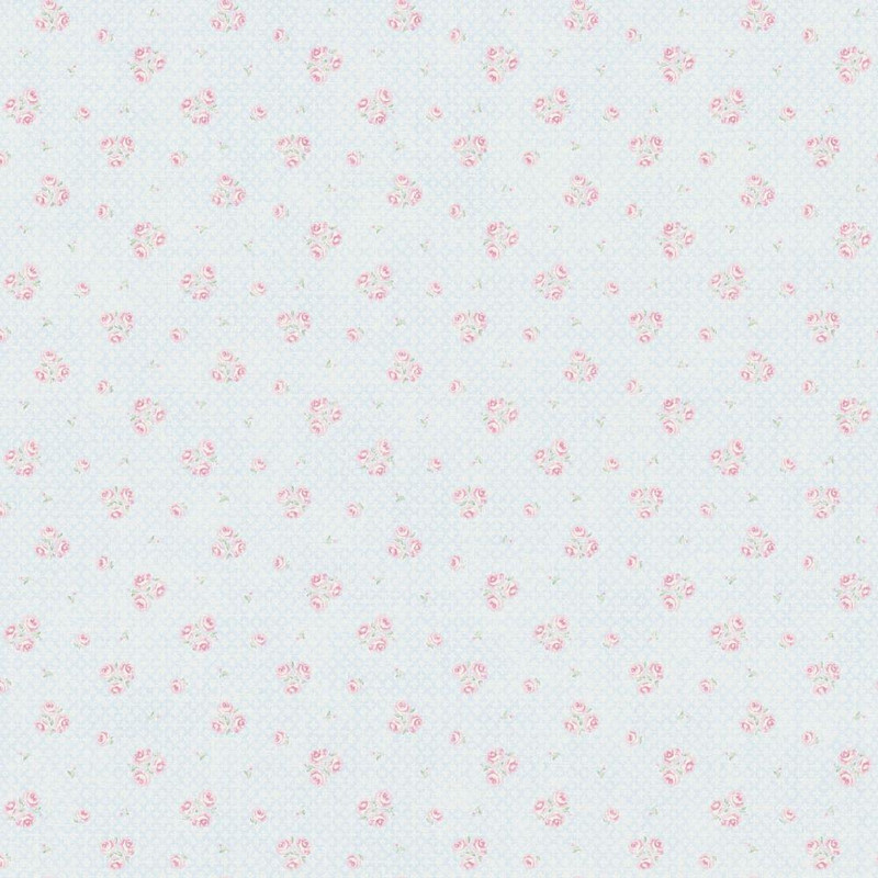 Galerie Vintage Rose Motif Wallpaper - MC61037 - Blue / Pink