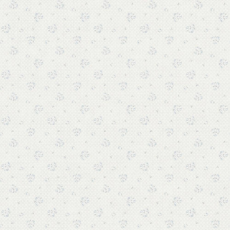 Galerie Vintage Rose Motif Wallpaper - MC61043 - Blue / Cream / Grey