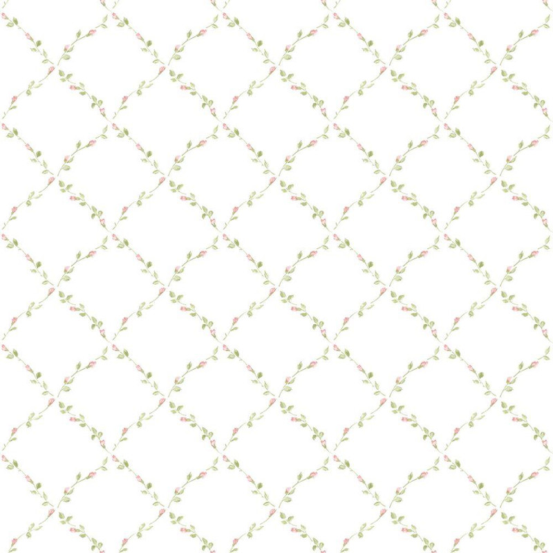 Galerie Red Rose Trellis Wallpaper - PF38134 - Pink / Green