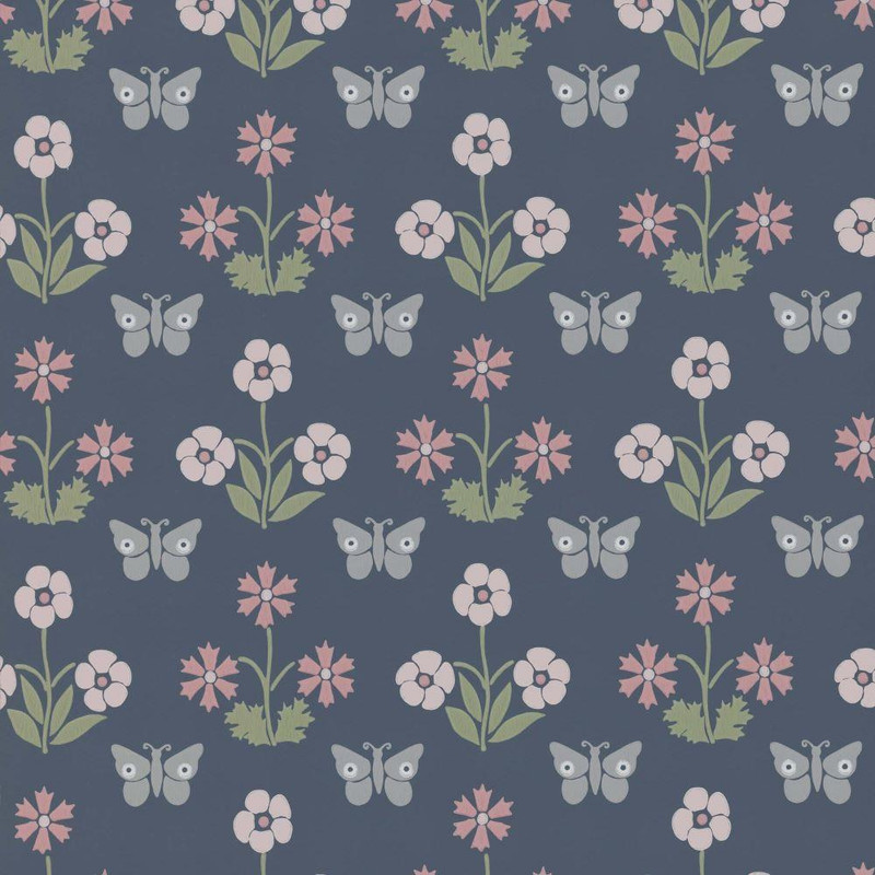 Burges Butterfly Wallpaper - 0267BUHICKS - Hicks' Blue