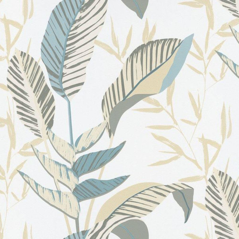Erismann ELLE Decoration 3 Leaf Motif Wallpaper - 10332-07 - Mint / Beige