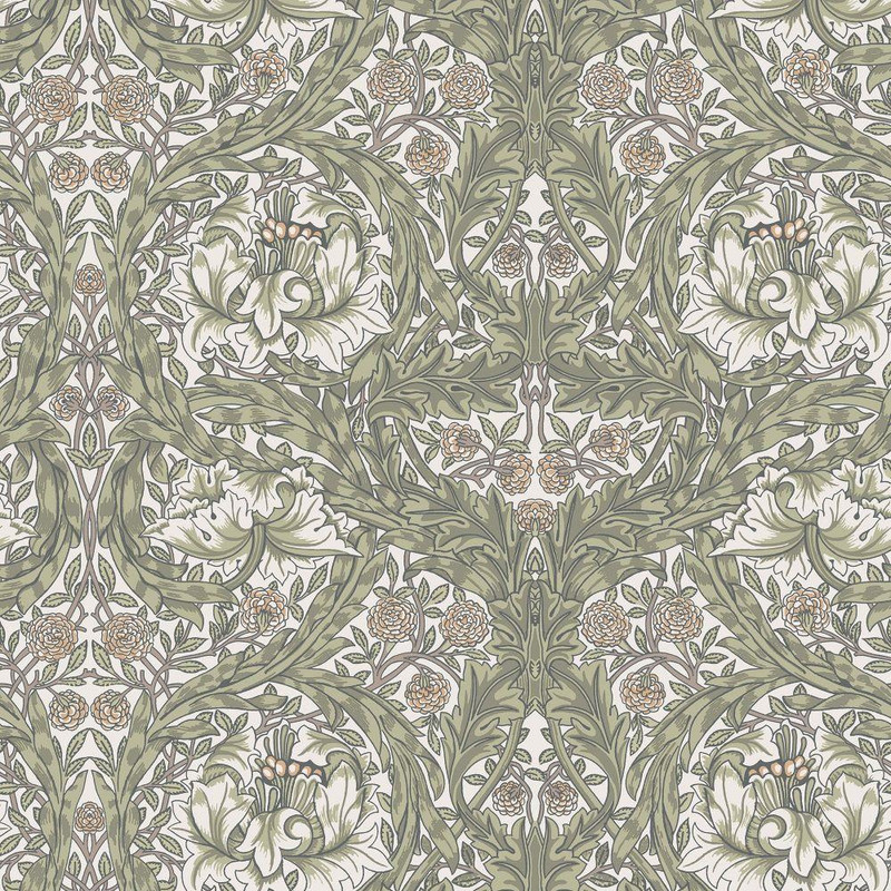 Galerie African Marigold Wallpaper - 82023 - Green / White