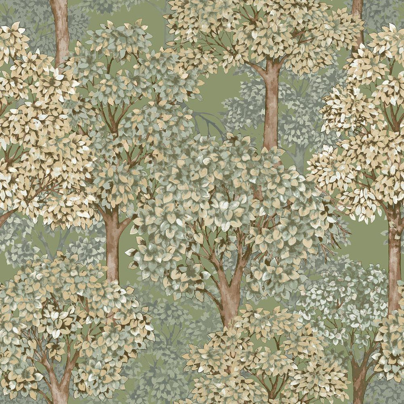 Galerie Cottage Tree Wallpaper - 12322 - Green