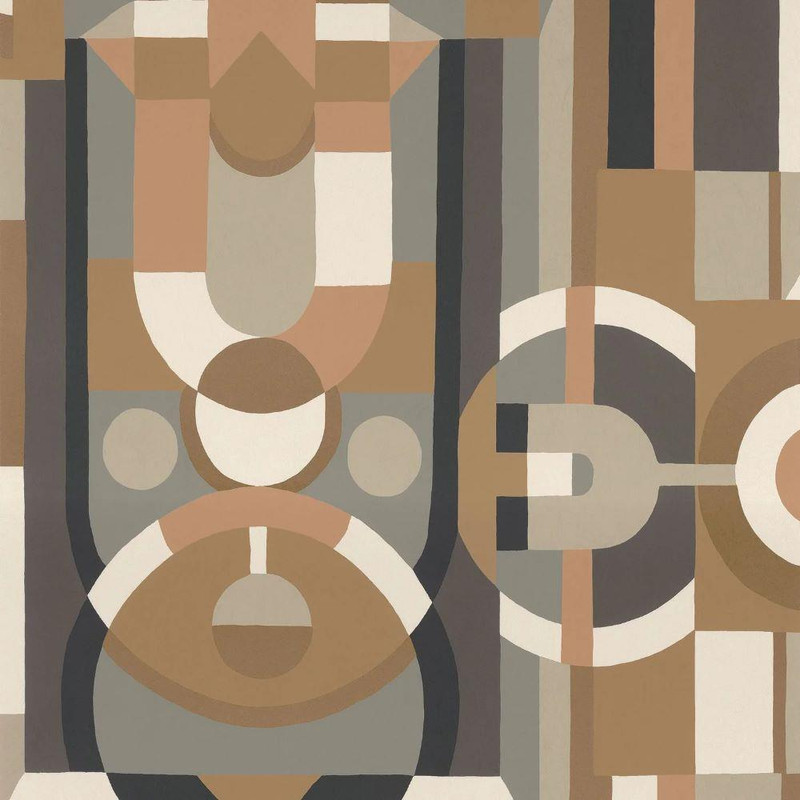 Casamance Vitrail Wallpaper - 76250304 - Golden / Anthracite