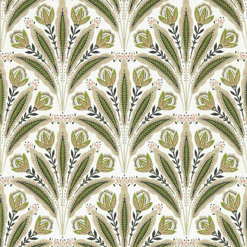 Clarke & Clarke Attingham Wallpaper - W0193/04 - Sage / Blush