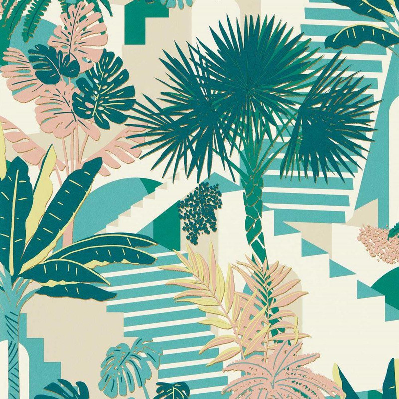 Clarke & Clarke Malindi Wallpaper - W0186/02 - Mineral / Blush
