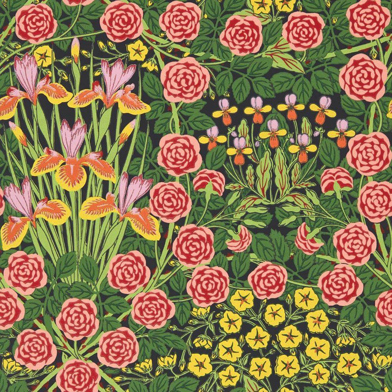 Morris & Co Campanula Wallpaper - 217350 - Sunburst / Ebony