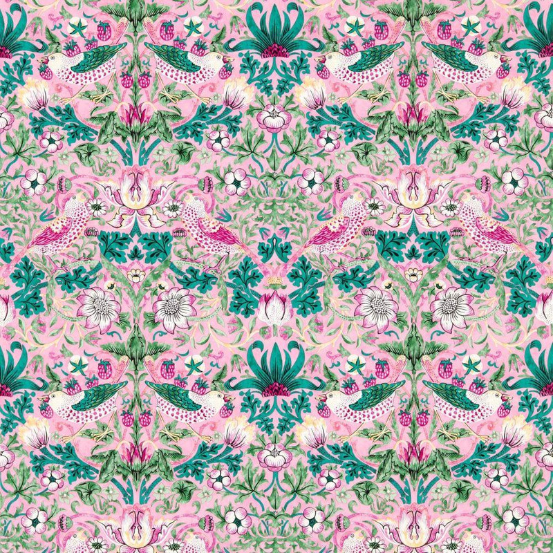 Morris & Co Strawberry Thief Wallpaper - 510021 - Miami Strip