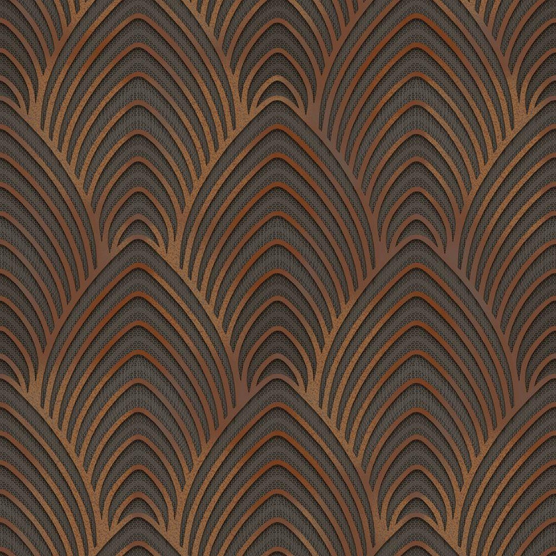 Galerie Arch Array Wallpaper - G68015 - Bronze Brown