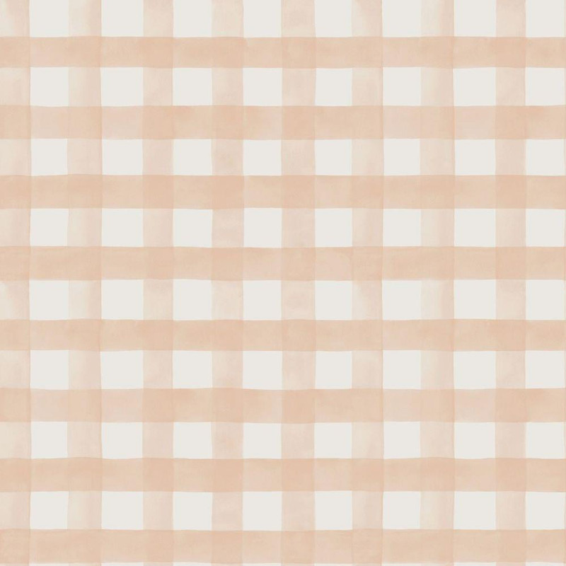 Holden Decor Watercolour Gingham Wallpaper - 13292 - Soft Coral