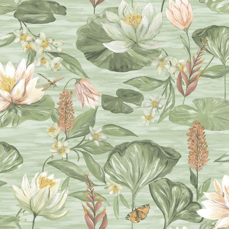 Holden Decor Lily Pad Wallpaper - 13621 - Green