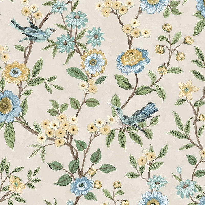 Fine Decor Eleanor Wallpaper - FD43448 - Blue / Ochre