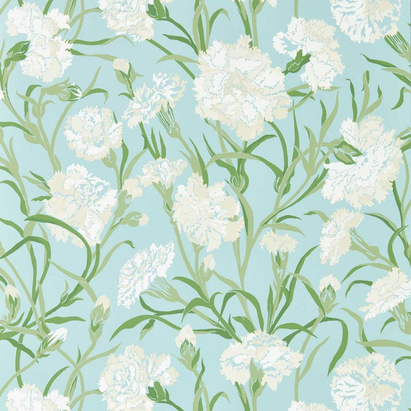 Harlequin Fleur De Joie Wallpaper - 113135 - Chalk / Emerald / Sky