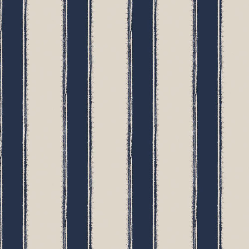 Laura Ashley Denwick Stripe Wallpaper - 127404 - Midnight Seaspray