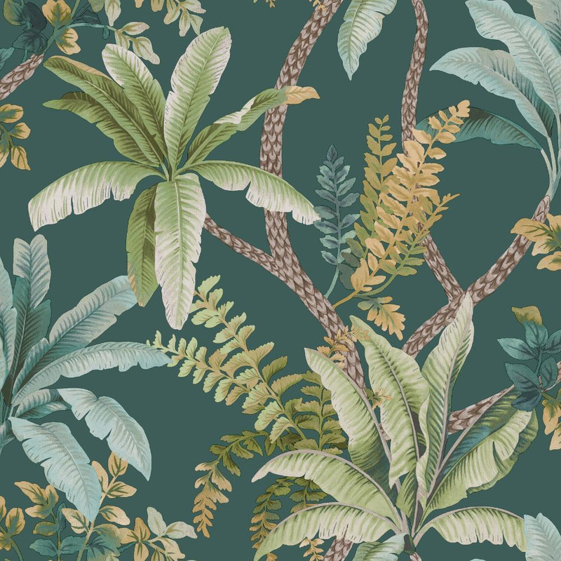 Holden Decor Trailing Palm Wallpaper - 13801 - Teal