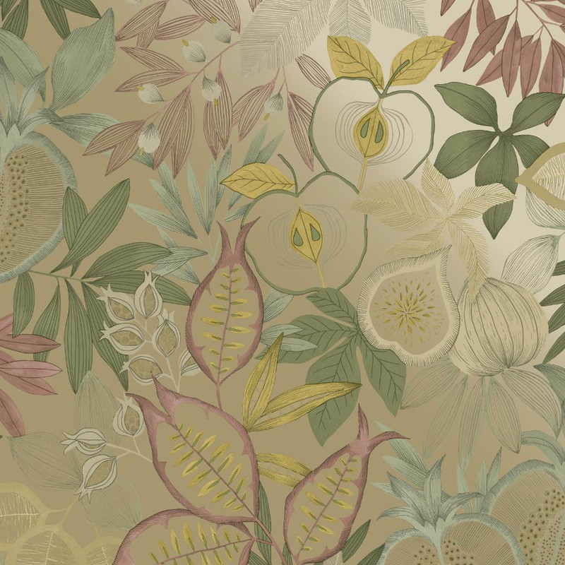 Holden Decor Exotic Fruit Wallpaper - 13852 - Gold Metallic