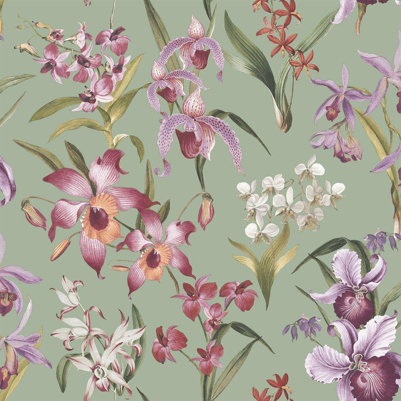 Rasch Maya Orchid Wallpaper - 283654 - Sage