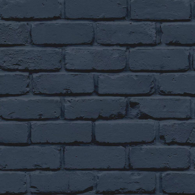 Fine Decor Painted Brick Wallpaper - FD43602 - Navy