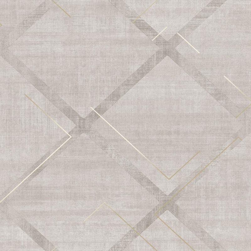 Graham & Brown Lorenzo Geo Wallpaper - 124122 - Stone