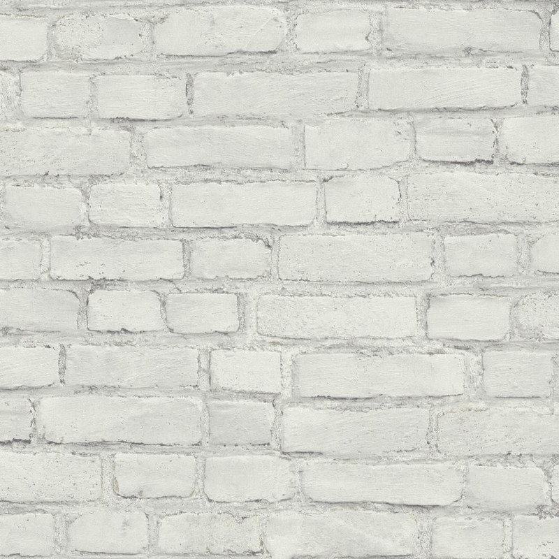 Galerie Stone Symphony Brick Effect Wallpaper - BB51101 - Grey / White