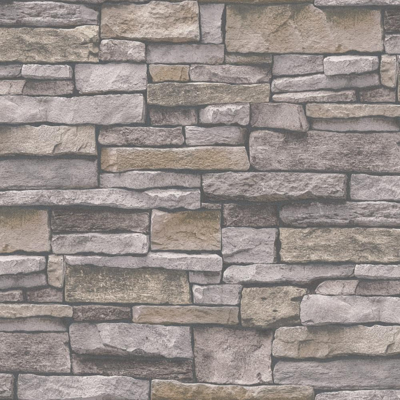 Galerie Rustic Natural Stone Wall Effect Wallpaper - BB51135 - Beige / Brown