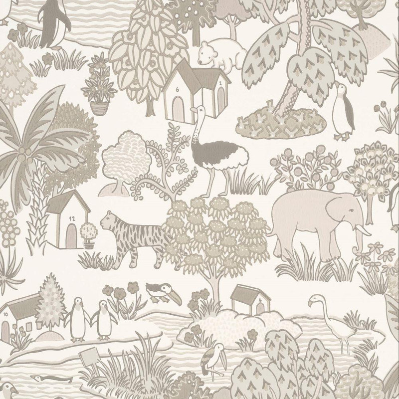 Little Greene Animal Kingdom Wallpaper - 0231ANPORTL - Portland Stone