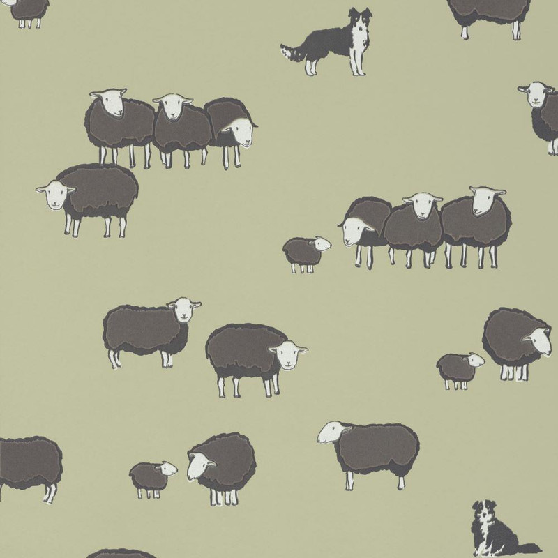 Little Greene Nip & Lassie Wallpaper - 0231NIKITCH - Kitchen Green
