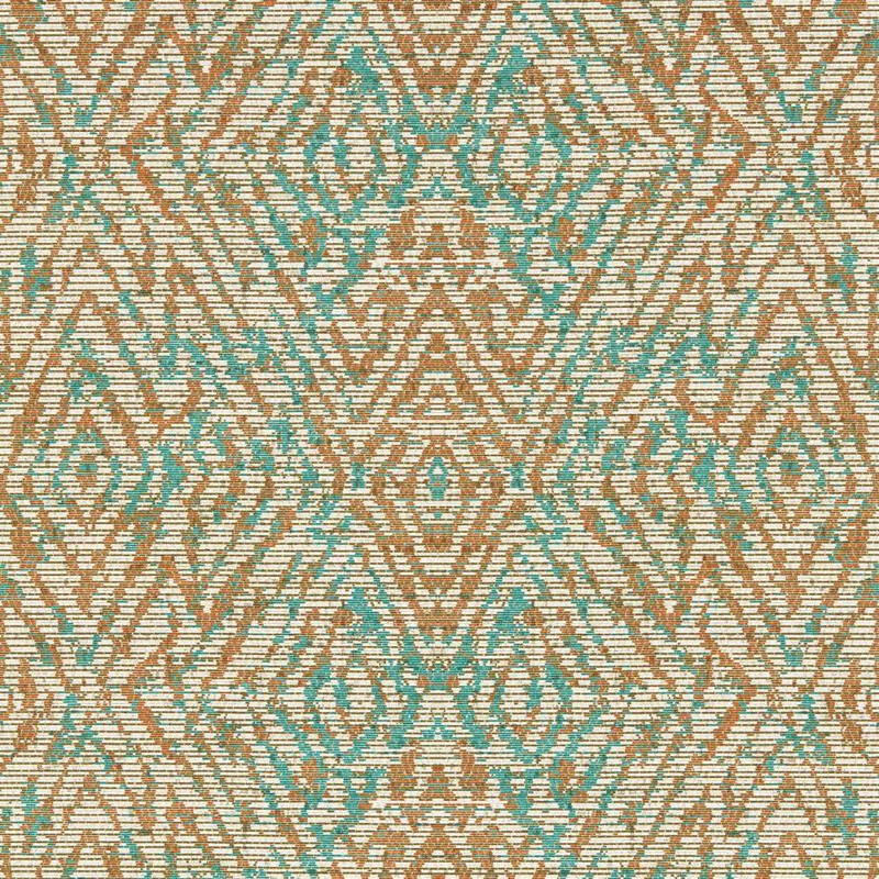 Harlequin Hansha Wallpaper - 113213 - Paprika / Teal