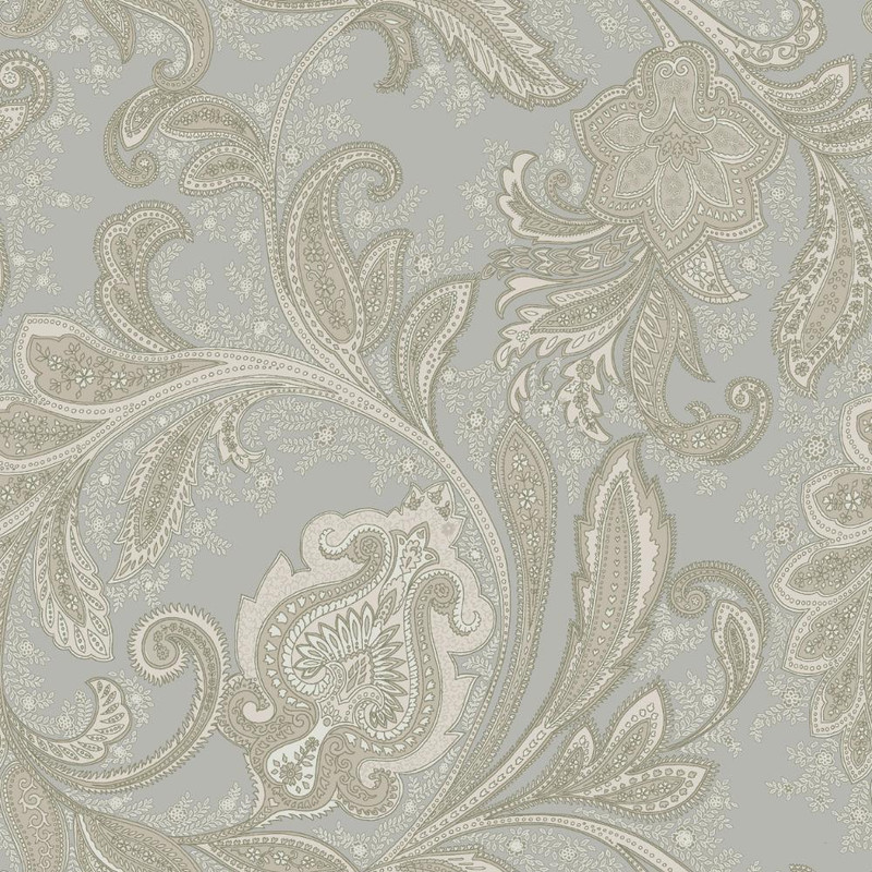 Galerie Paisley Wallpaper - DWP0355-04 - Silver Grey