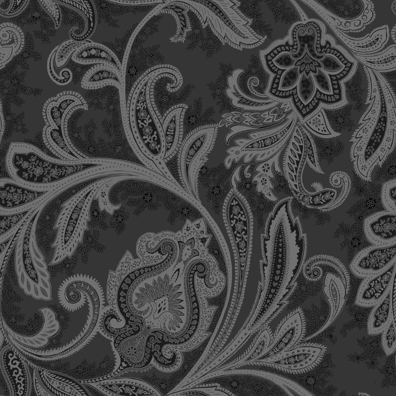 Galerie Paisley Wallpaper - DWP0355-05 - Charcoal / Silver Grey