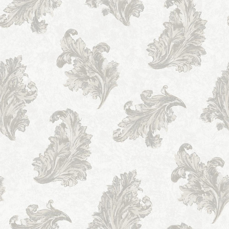 Galerie Acanthus Wallpaper - G68661 - Silver Grey