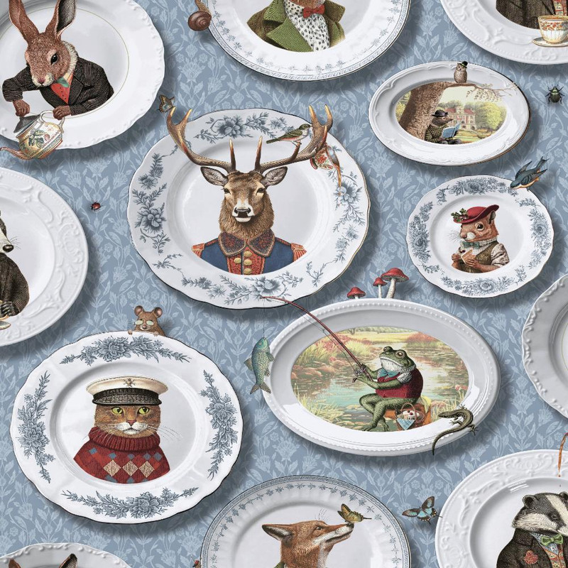 Holden Decor Vintage Tea Party Wallpaper - 13941 - Blue