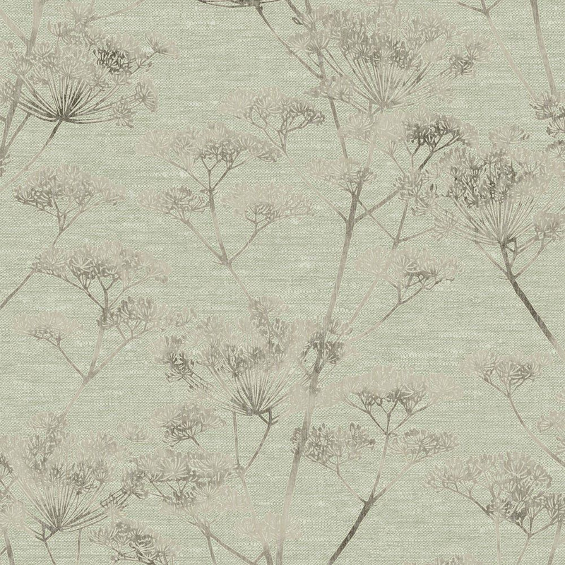 Graham & Brown Serene Seed head Wallpaper - 119965 - Sage