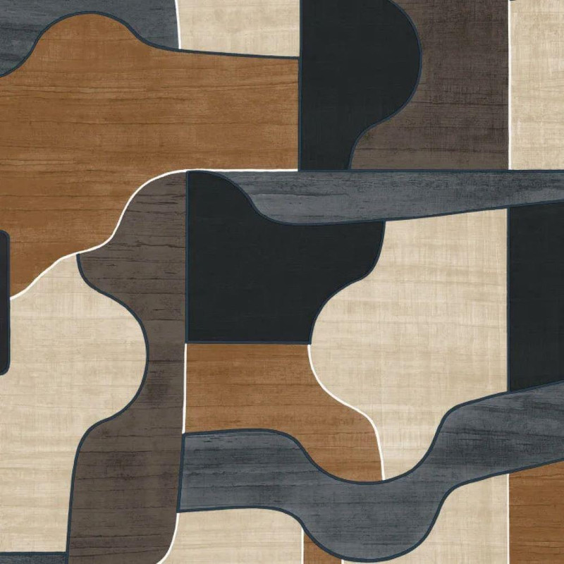 Casamance Modernismo Wallpaper - 76820406 - Anthracite / Marine