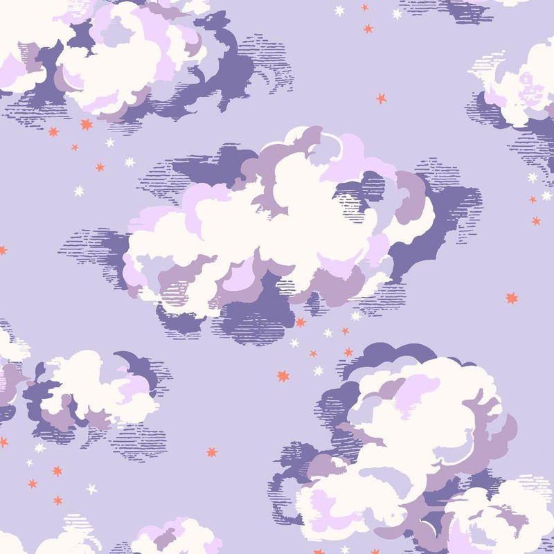 Cath Kidston Silver Linings Wallpaper - 131430 - Violet