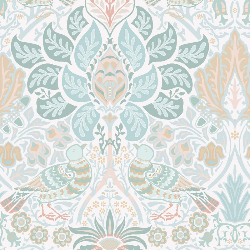 William Morris at Home Dove & Rose Wallpaper - 140479 - Haze