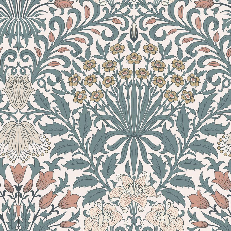 William Morris at Home Garden Wallpaper - 140493 - Dusty Blue
