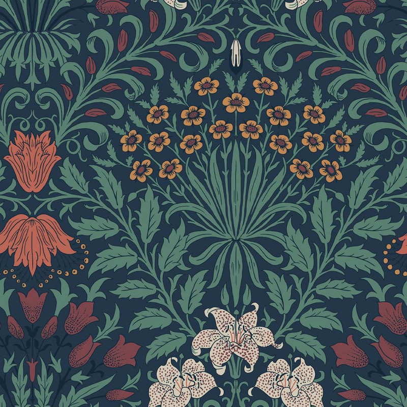 William Morris at Home Garden Wallpaper - 140494 - Moonlight