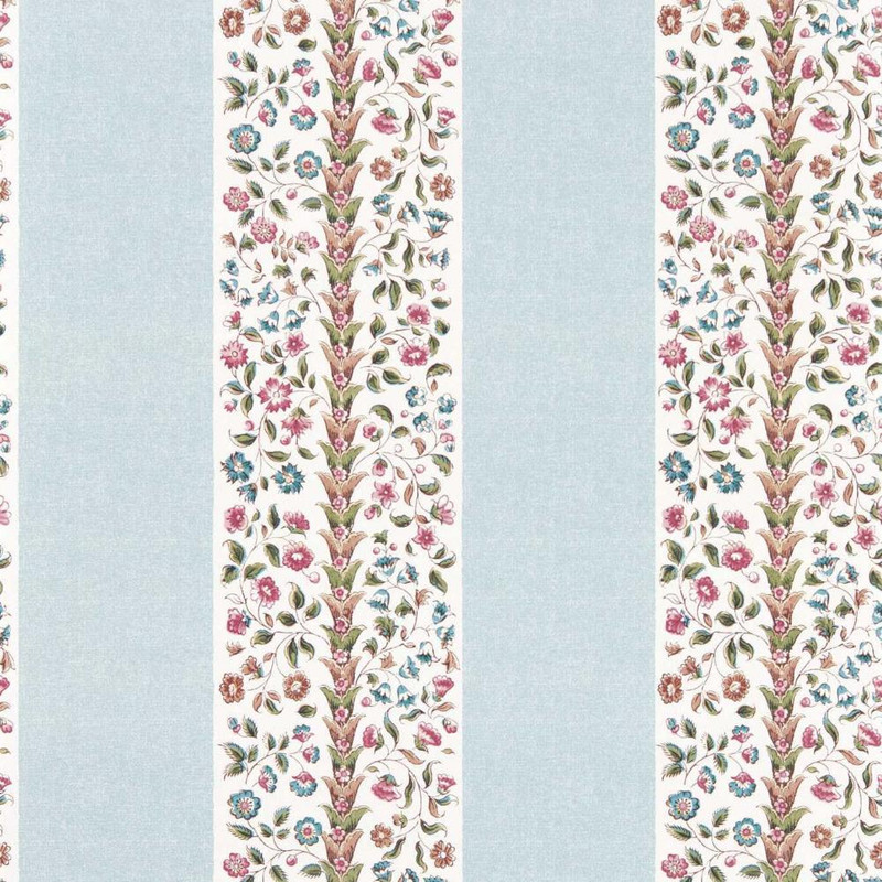 Sanderson Pergola Stripe Wallpaper - 217486 - Mineral Blue / Wisteria