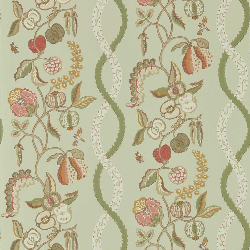 Sanderson Kitchen Garden Wallpaper - 217507 - Olive & Russet