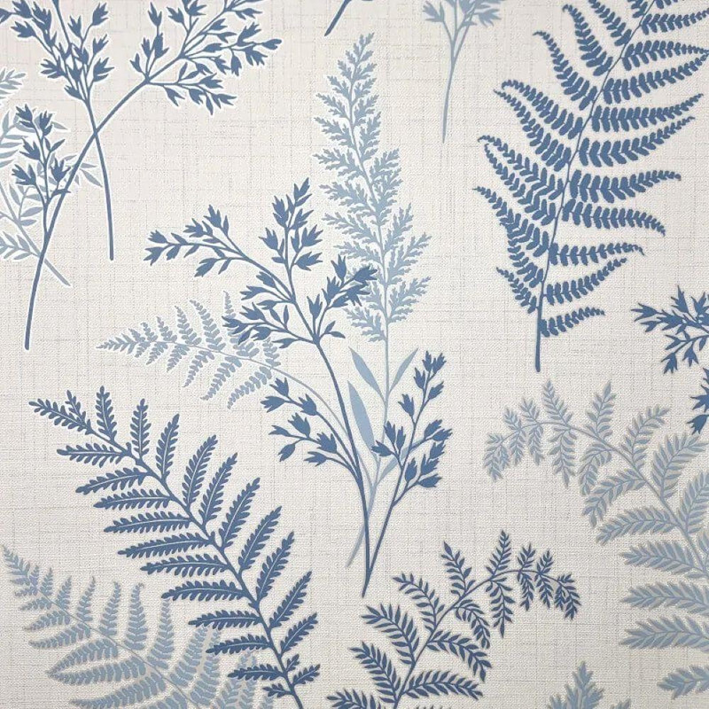 Fine Decor Fern Leaf Wallpaper - FD43767 - Blue