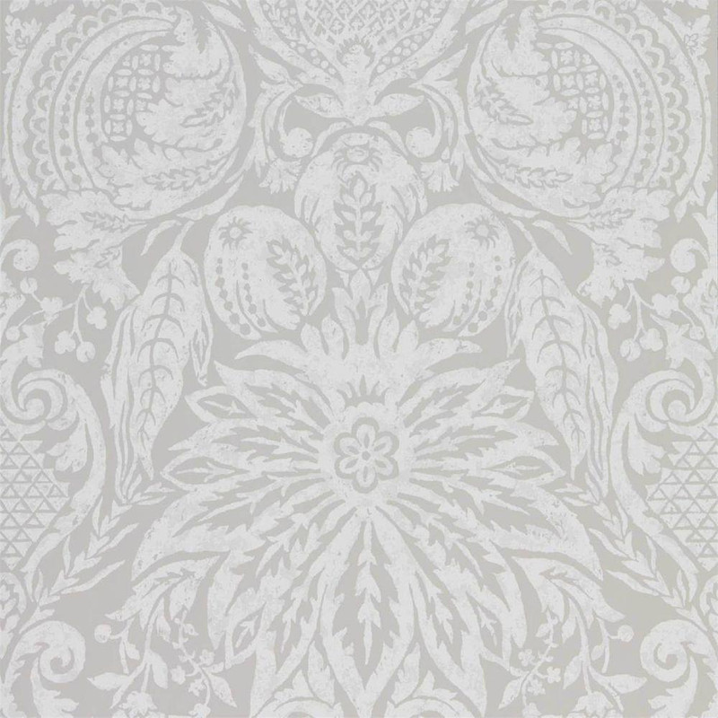 Zoffany Mitford Damask Wallpaper - 312863 - Platinum Grey